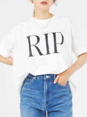 qualite - 【MARGAUX】RIP/GIVE　ロゴTシャツ