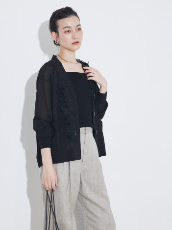 qualite - boussole×qualite　フラワーエンブロカーディガン【予約】