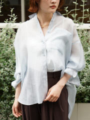 【夏活躍の万能羽織り】バックスリットシアーシャツ