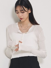 ヘンリーネックシアーリブニット｜OUTLET / アウトレット