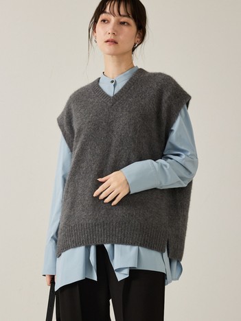 【重ね着を格上げ】フォックスウールジレ