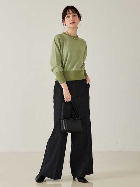 【スウェット気分で着られる】スパンコールニット