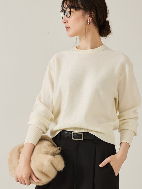 スウェット気分で着られる】スパンコールニット｜qualite / カリテ