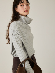 qualite - 【新色追加!25AW】アシメスヌードリブニット【予約】