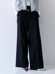 TCツイルWループタックワイドパンツ