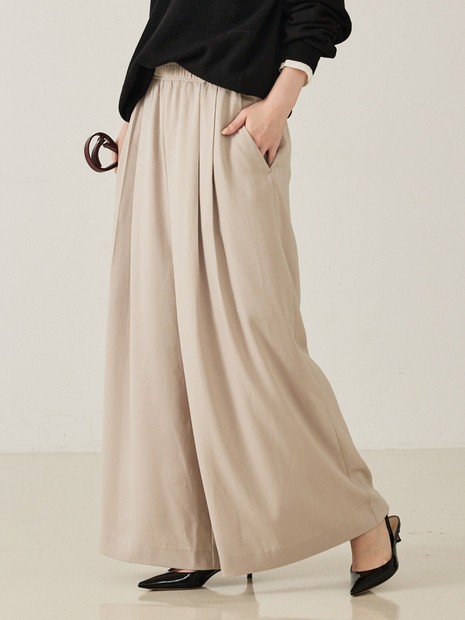 完売品　Have サテンフレアガウチョPT ピーチ Heve 新品サテンフレアガウチョPT 36ピーチ heve サテンフレアガウチョ