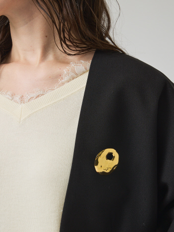 ステンレスサークルブローチ/ゴールド/シルバー