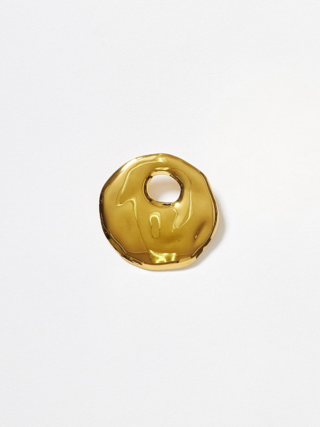 ステンレスサークルブローチ/ゴールド/シルバー