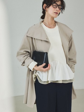 【大人のスプリングコート】オーバースタンドコート