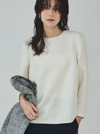 qualite - ライトダブルクロスナローブラウス【予約】