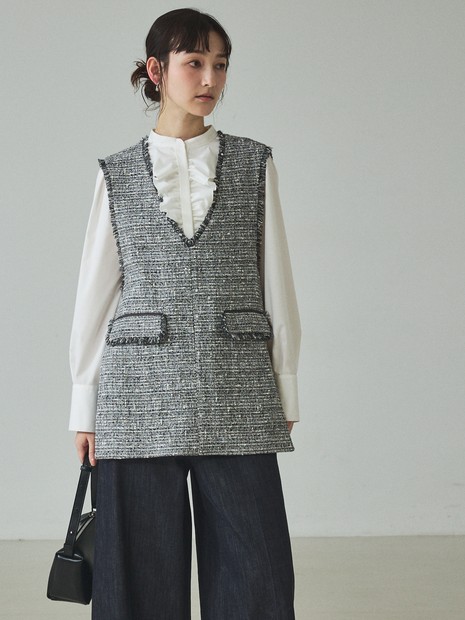 フロントラッフルブラウス｜qualite / カリテ