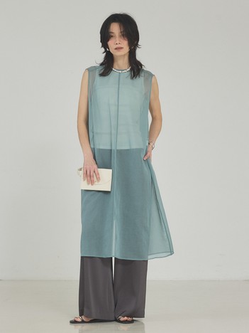 ソフトオーガンジーロングブラウス