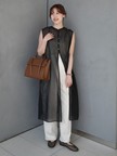 【Asuka Teramatsuさん着用】ソフトオーガンジーロングブラウス