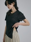 【大人ラメ×スリット】ラメテレコTシャツ