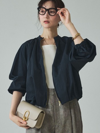 【撥水ナイロン使用】ナイロンドレープブルゾン