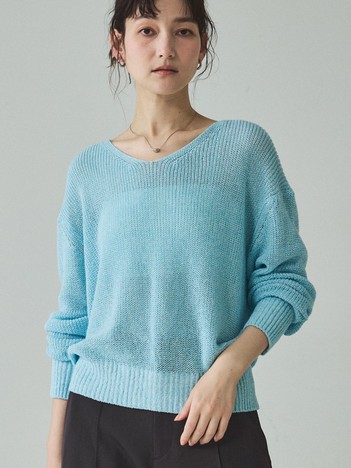 ミックスカラードライコットンニット