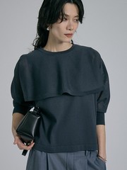 【ケープ×タンクの2WAY仕様】シアーケープニット