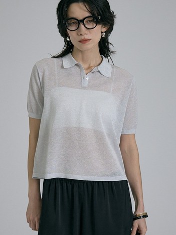 qualite - ラメポロニットTシャツ【予約】