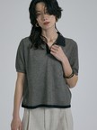 ラメポロニットTシャツ