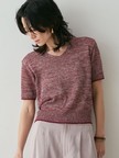 【きれいめ夏ニットはコレ！】カラーポリリネンVネックニット