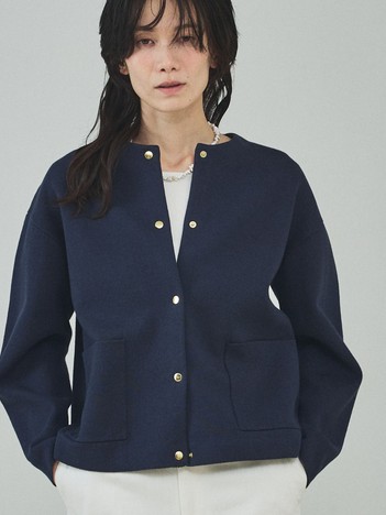 qualite - ダブルフェイスニットカーデ【予約】