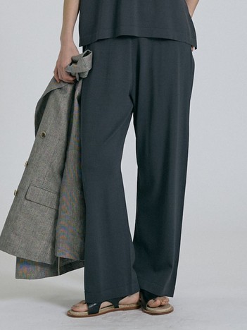 【接触冷感・セットアップ対応】レーヨンストレッチニットパンツ