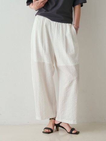 【セットアップ対応】シアーギンガムクロップドパンツ