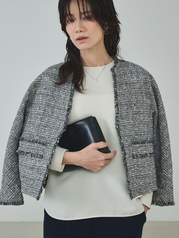 qualite - ラメツイードジャケット