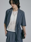 【接触冷感＆セットアップ対応】ライトデニムハーフスリーブジャケット