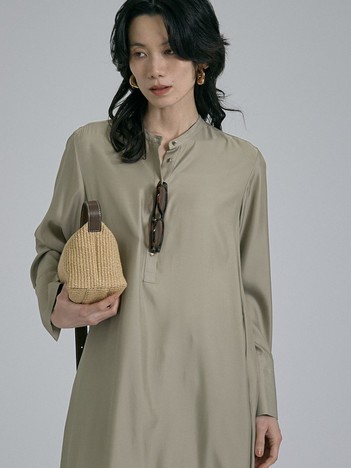 【接触冷感】フィブリルシャツワンピース