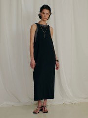 kariさんコラボ】カーディガン×ニットドッキングチュールワンピース