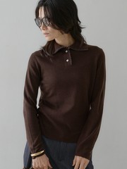 【アンサンブル可能】フェザートリミングニットプルオーバー