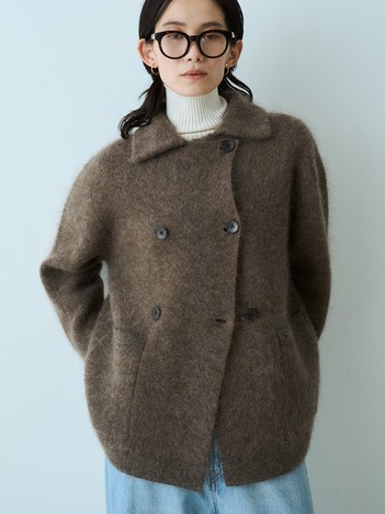モヘアニットコート