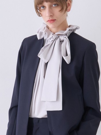 【ロングセラー】サテンリボンブラウス