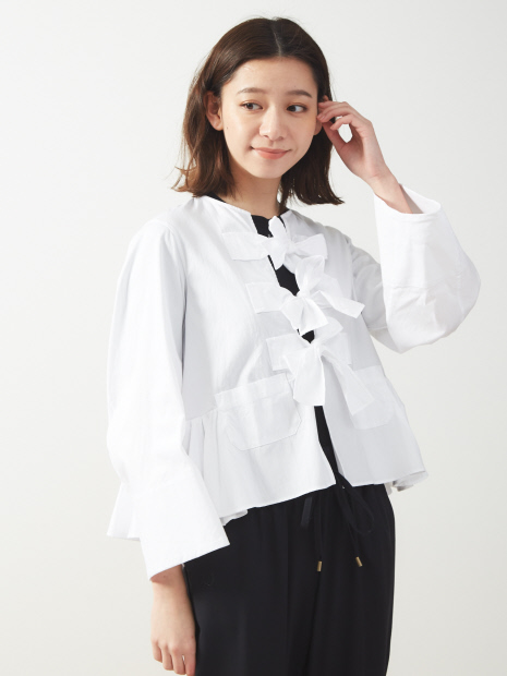 リボンシャツ シロ(LOVE SHIRT)