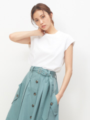 天竺ノースリーブTシャツ