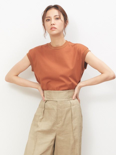 天竺ノースリーブTシャツ