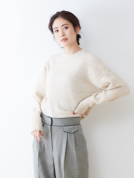 モヘアプルオーバーニット