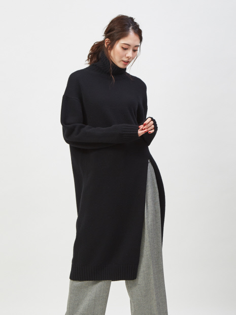 好評継続中 フロントジップオーバーカラーニットワンピース セール30 Off