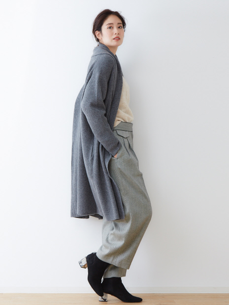 ヘリンボン ワイドパンツ
