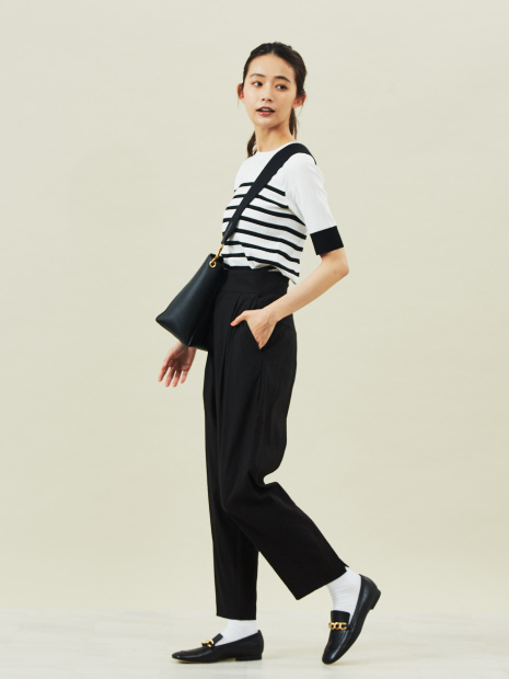 リブ風ニットTシャツ