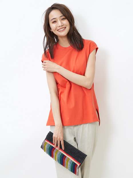 度詰め(40/2)天竺ノースリーブTシャツ