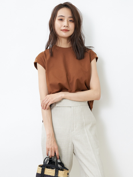 度詰め(40/2)天竺ノースリーブTシャツ
