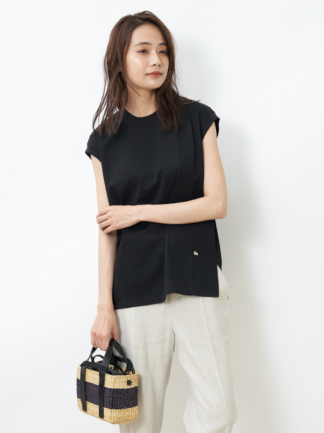 度詰め(40/2)天竺ノースリーブTシャツ