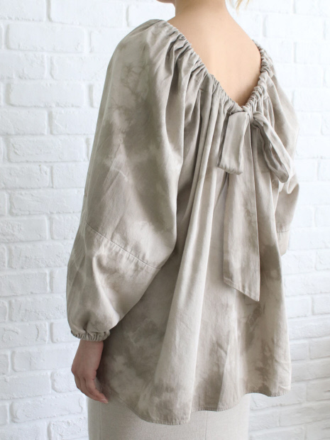 WALANCE Tie dye gather blouse