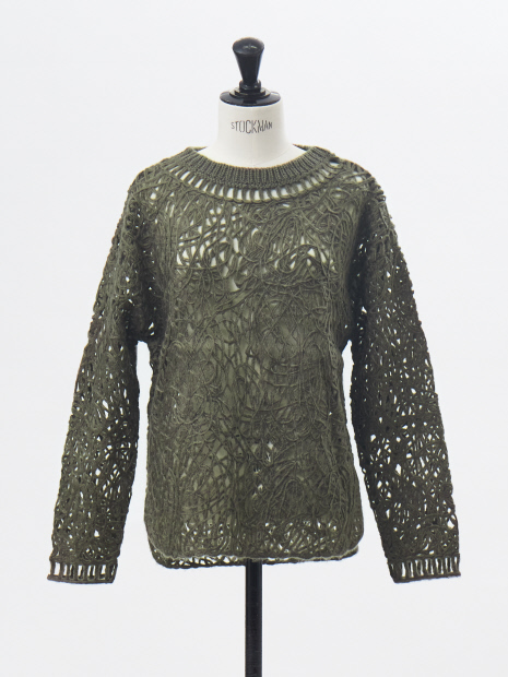 MARILYN MOON makurame knit pullover