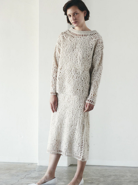 MARILYN MOON makurame knit skirt