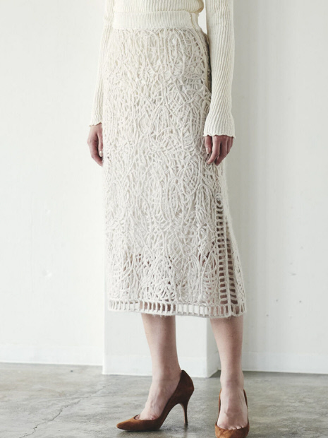 MARILYN MOON makurame knit skirt
