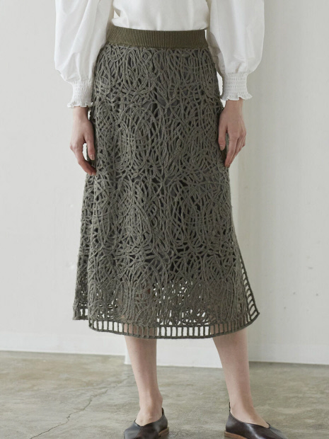MARILYN MOON makurame knit skirt