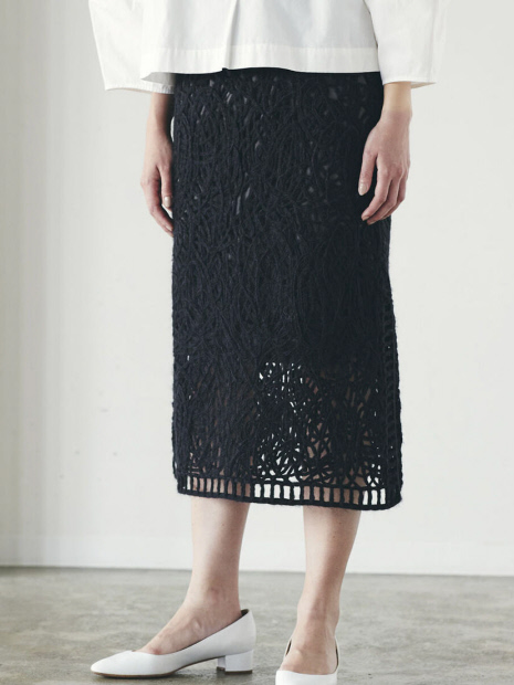 MARILYN MOON makurame knit skirt